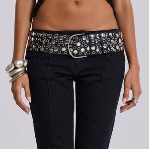 Jaded London Osmium Studded Belt In Black